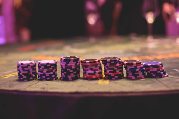 Card area and dealer view Three Card Poker cards and dealer area